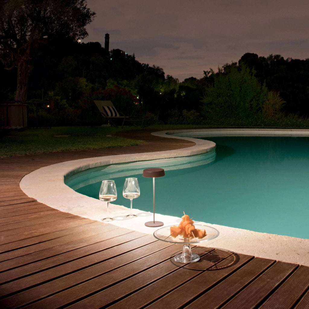 LAMPADA DA TAVOLO RICARICABILE LED COCKTAIL BRONZO 2,2W 192LM 3000K DIMMERABILE IP54 29,5X12X12CM