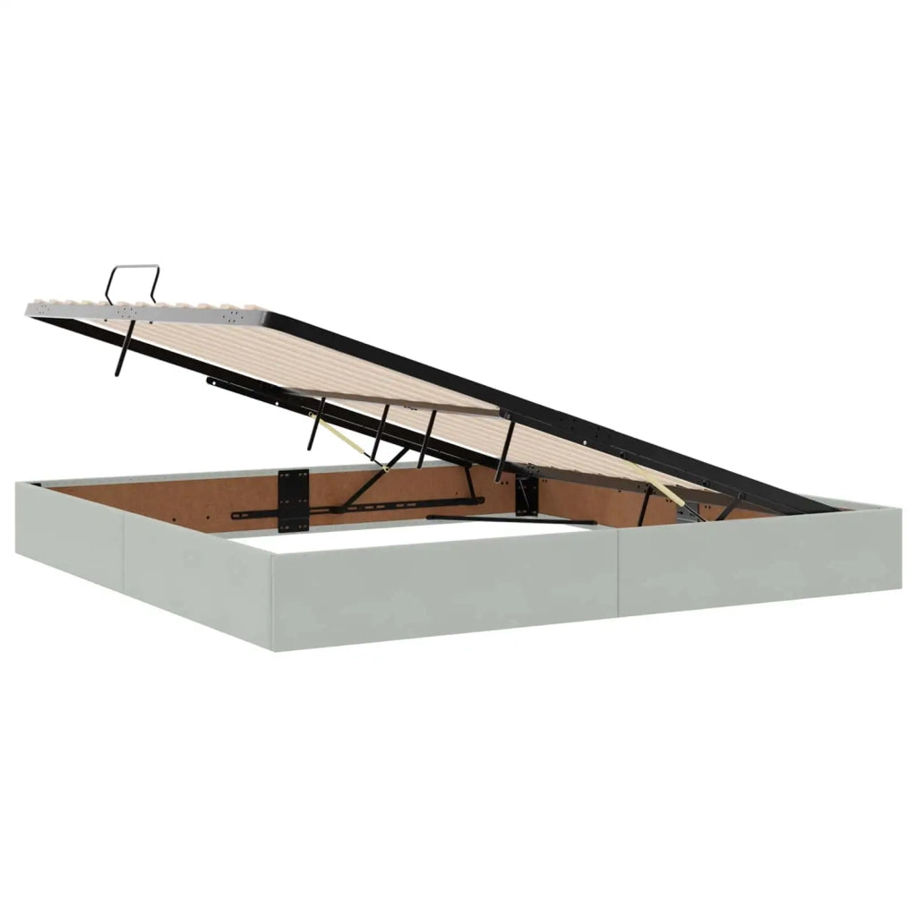 Letto con contenitore e materasso Grigio Chiaro 200 x 200 cm 3459651