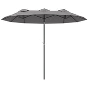 Ombrellone da Giardino Doppio ¨C zephmum ¨C Grigio 295x152x222 cm