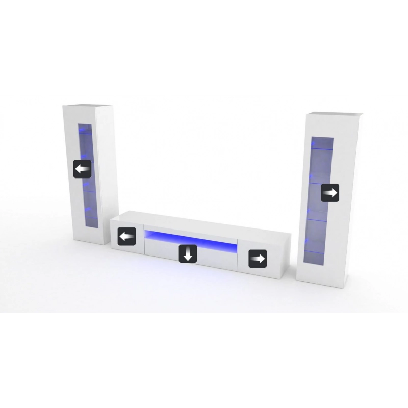 Set Soggiorno Daiquiri – 290x162x40 – Bianco Lucido