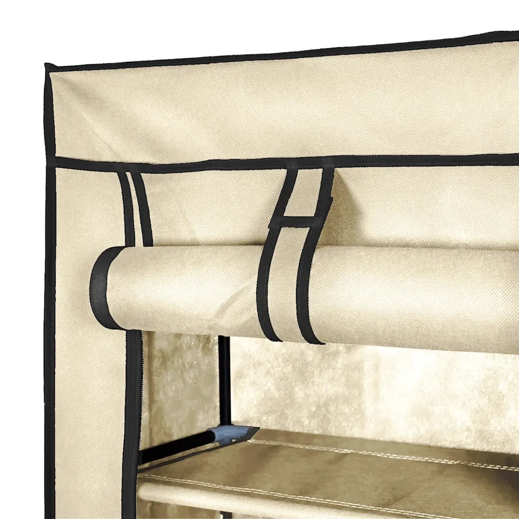 Scarpiera con Rivestimento in Tessuto Crema 57x29x162 cm 282431