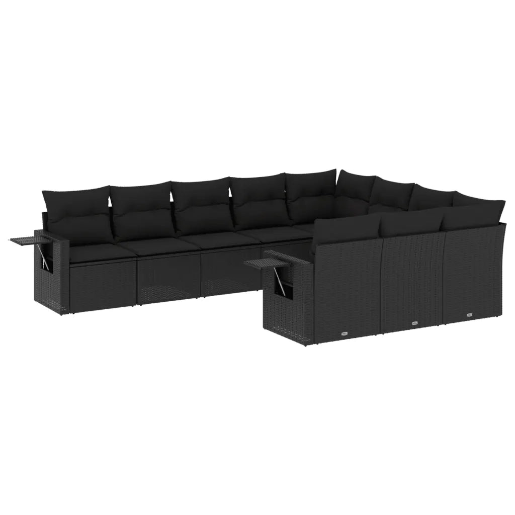 Set Divani da Giardino 10pz con Cuscini in Polyrattan Nerocod mxl 88951
