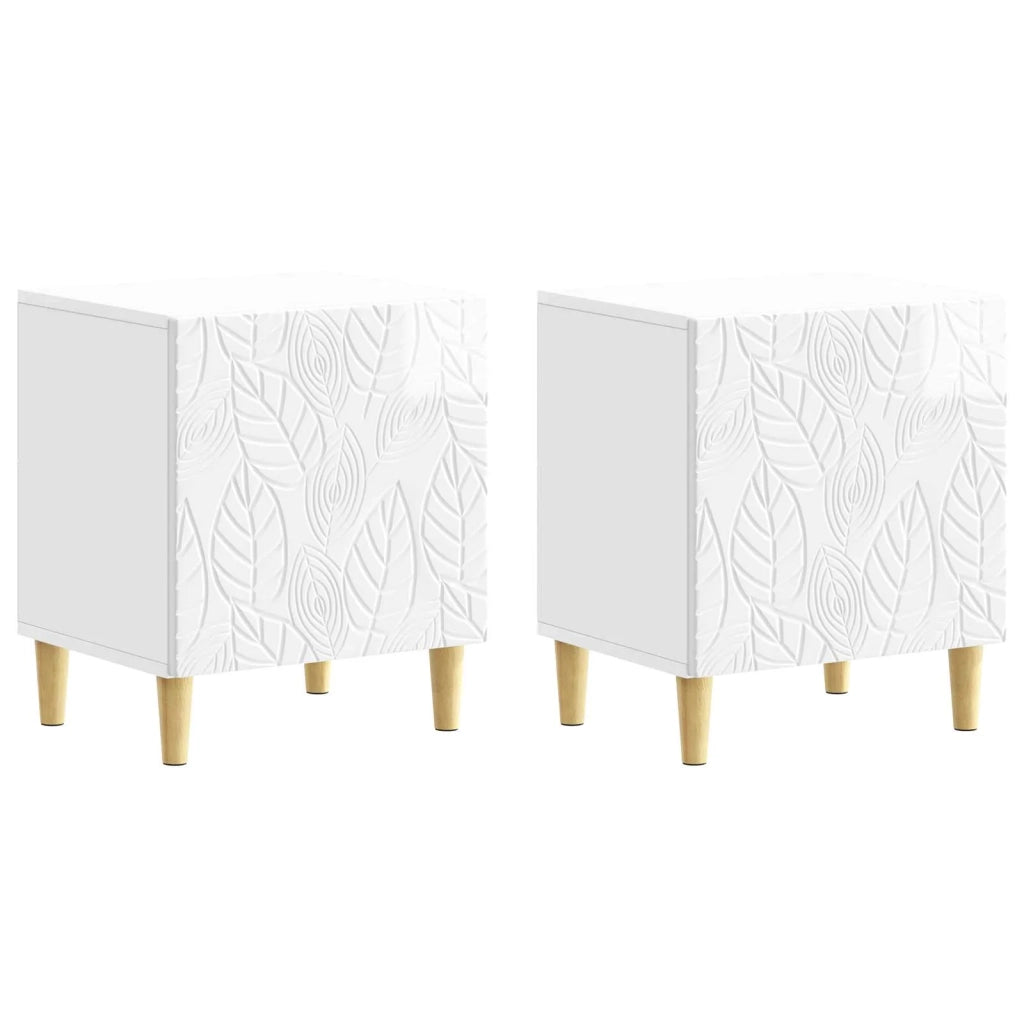 Comodino 2 pcs Bianco Lucido 43 x 34,5 x 50 cm