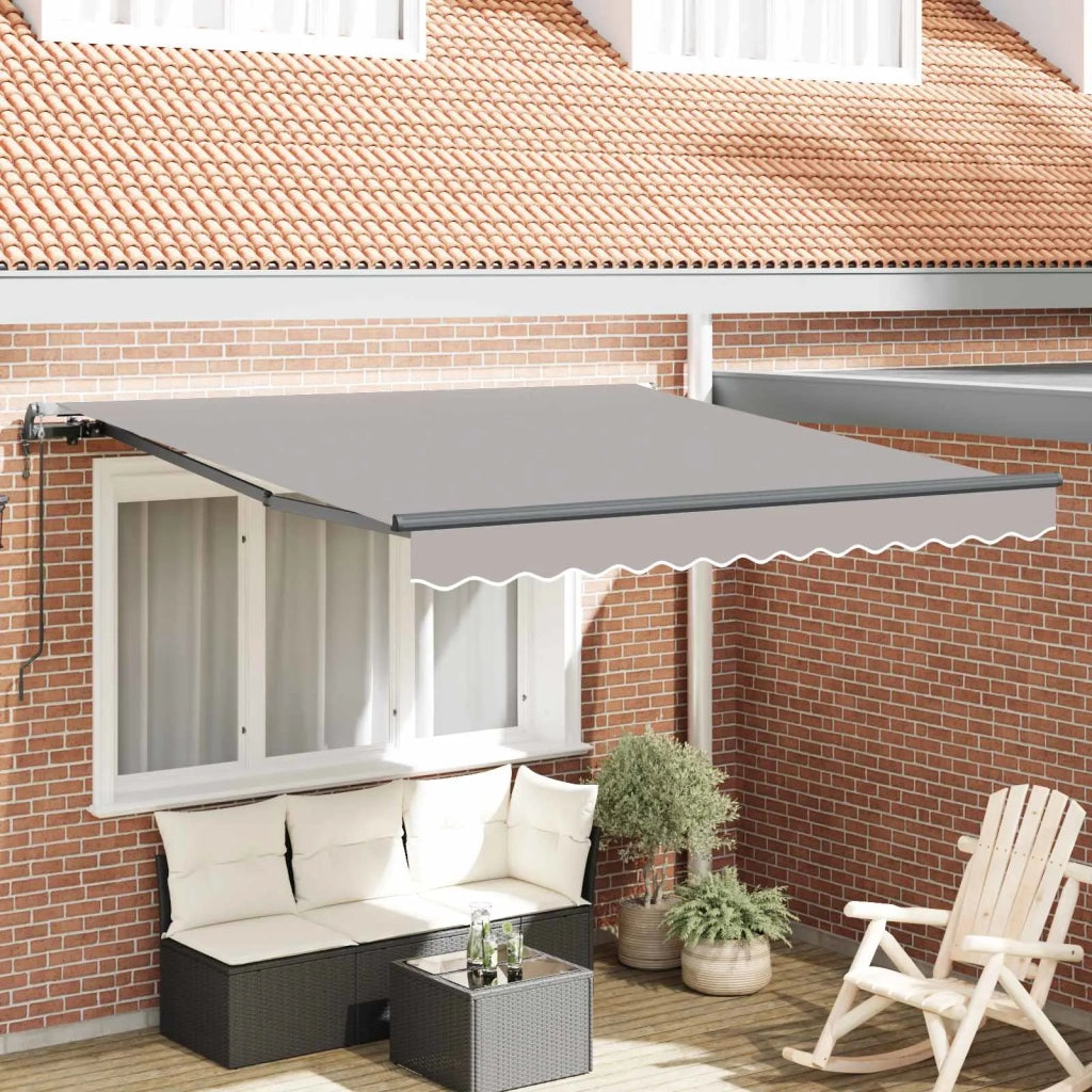 Tenda Retrattile Grigio chiaro 350 x 250 cm Tessuto e Alluminio 3330381