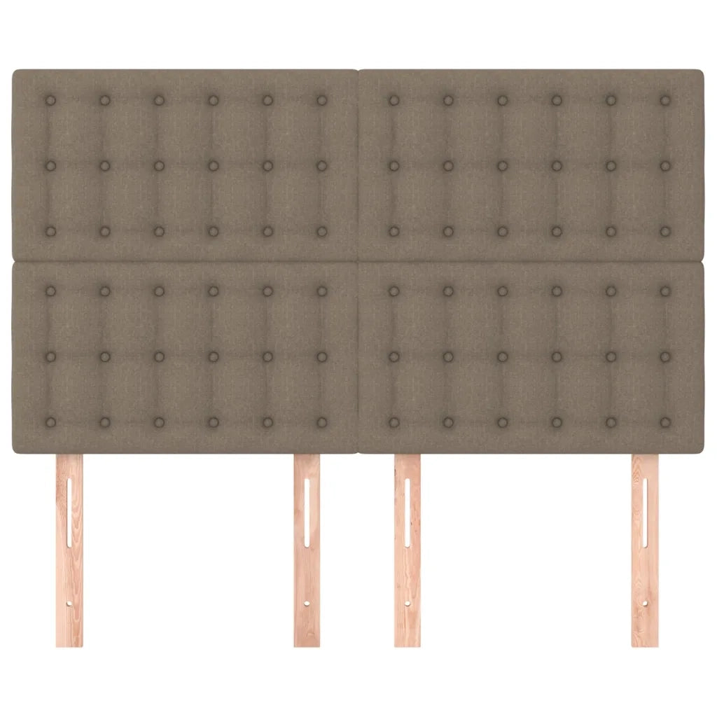 Testiera | Testata per letto Tortora 144x5x118/128 cm Tessuto