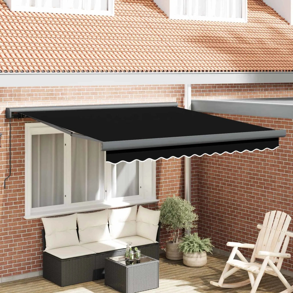 Tenda Retrattile Nero 300 x 250 cm Tessuto e Metallo 3330047