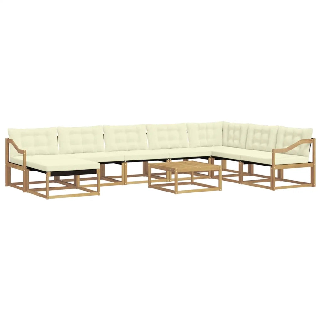 Set di divani da esterno 9 pcs Bianco e Crema 3389004