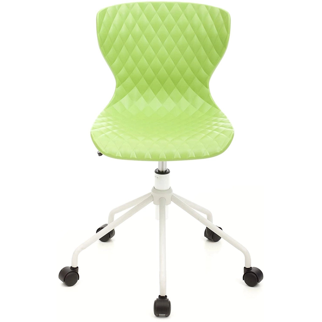 Sedia da Ufficio Girevole con Ruote, Sedia Scrivania Ergonomica per Studio, Cameretta e Smart Working, Poltroncina Verde