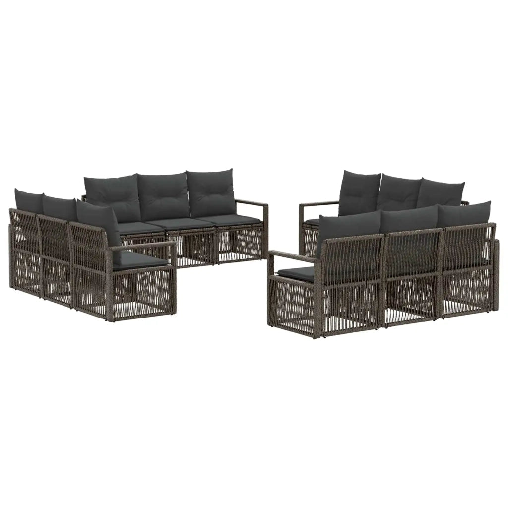 Set Divano da Giardino 12 pcs Grigio polyrattan 3435662