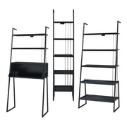 Set di 3 mobili composto da scrivania e 2 scaffali a scala colore nero 03_0009386