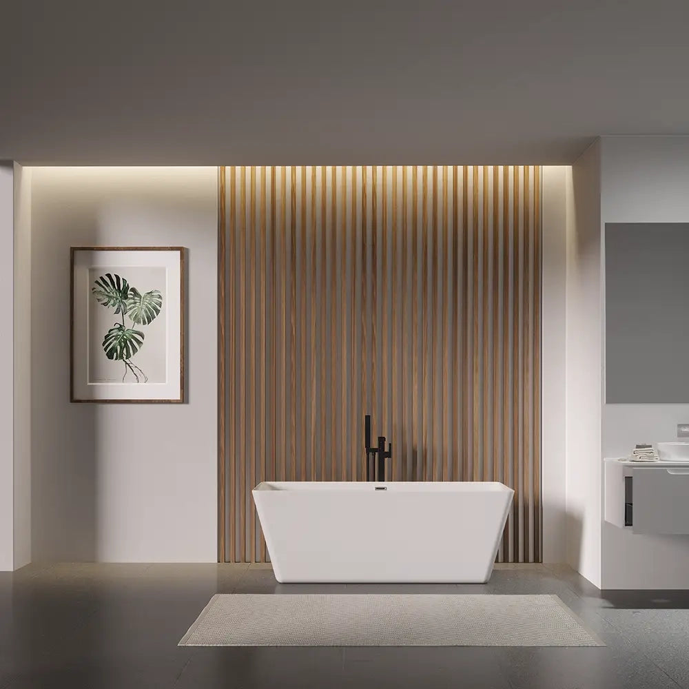 Rubinetteria squadrata per vasca freestanding finitura nera opaca | Grace