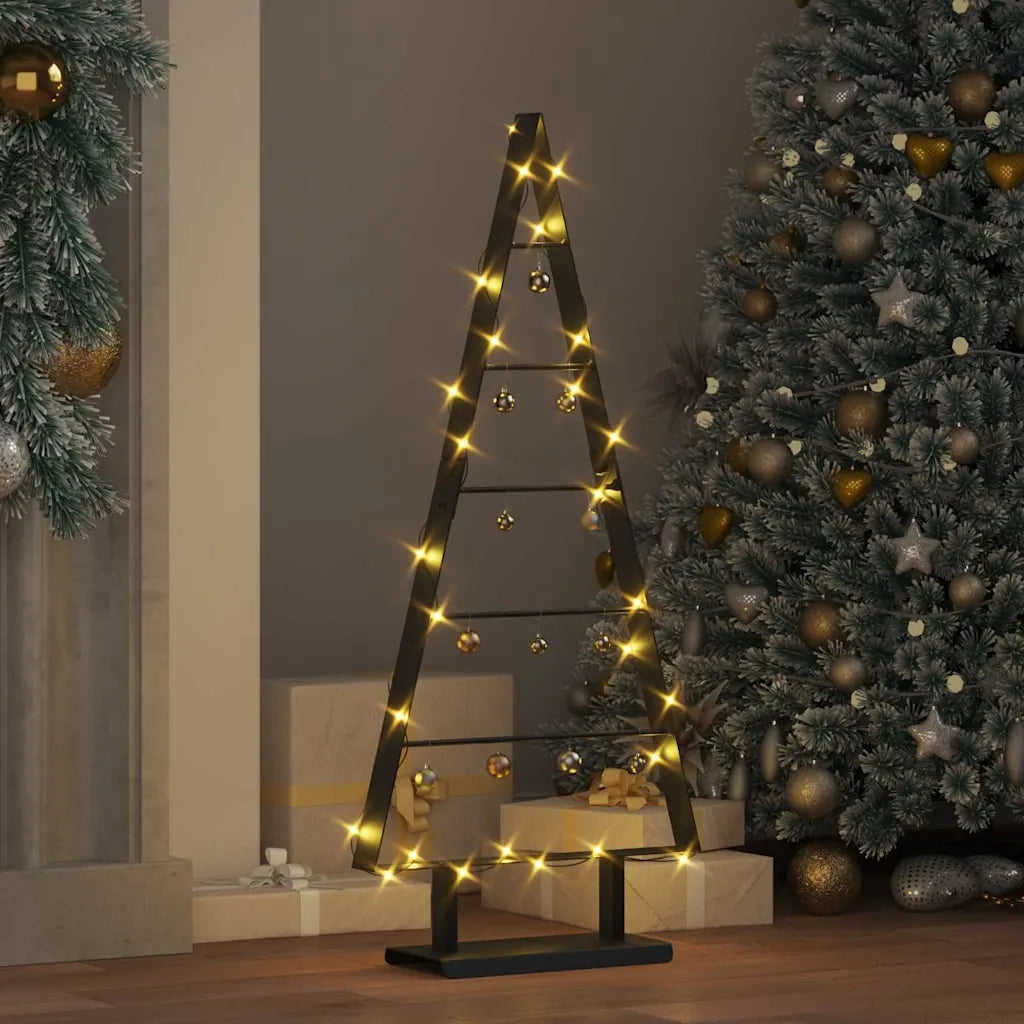 Albero di Natale in metallo con supporto Nero 90 cm Acciaio 42019170