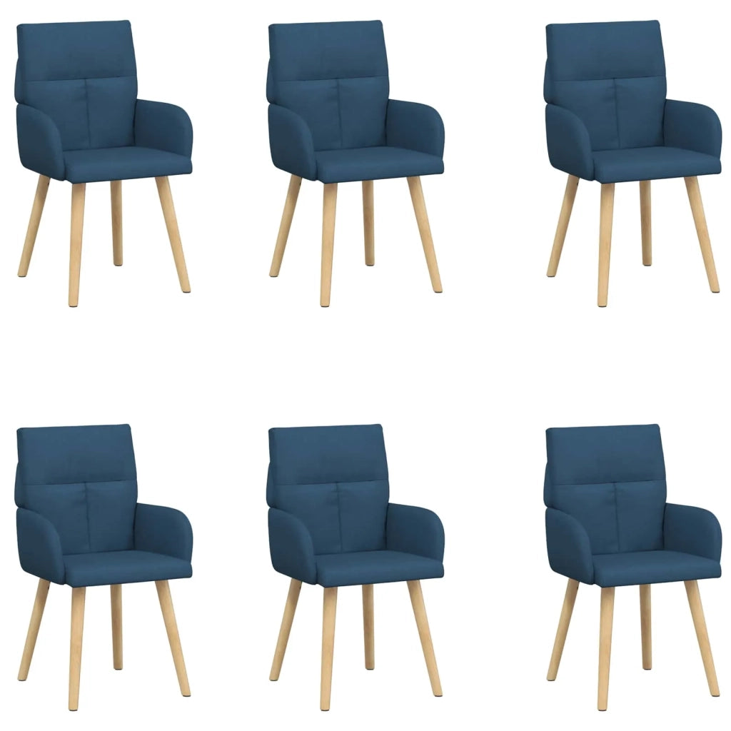 Sedie da pranzo 6 pcs Tessuto Blu 60 x 56 x 96 cm 3428372