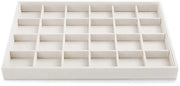 Organizzatore di gioielli a scaffale ripiegabile - 24 contenitori - Composizione di legno di alta qualità - Finitura in velluto