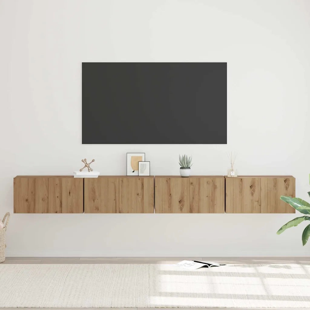 Set mobile TV 4 pcs Rovere artigianale Legno multistrato 3393572