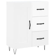 Buffet credenza cassettiera mobiletto mobile contenitore organizer per cucina soggiorno finitura lucida 69,5 x 34 x 90 cm legno ingegnerizzato bianco 02_0030693