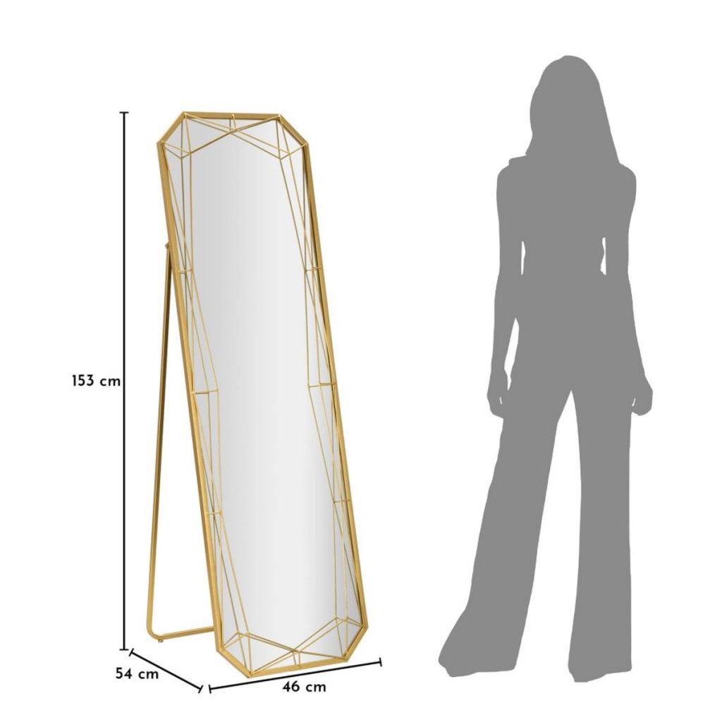 Specchio da Terra VKH1052, Oro, Vetro, 46x2x153 cm