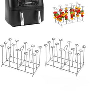 Accessori per Airfryer - Spiedini Supporto in Acciaio Inossidabile - 2 Pezzi - Adatto per Accessori Ninja Foodi MAX - Supporto per Spiedini - Per Frittelle e Spiedini