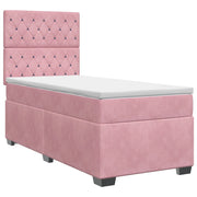 Letto box spring con materasso Rosa 90 x 200 cm Velluto 3453565