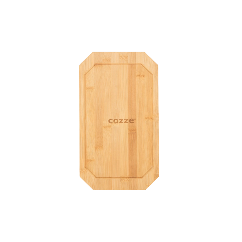 Piastra in ghisa con vassoio in legno, manico rimovibile in acciaio inox con finitura opaca 33 x 16.5 cm Cozze by Ezooza