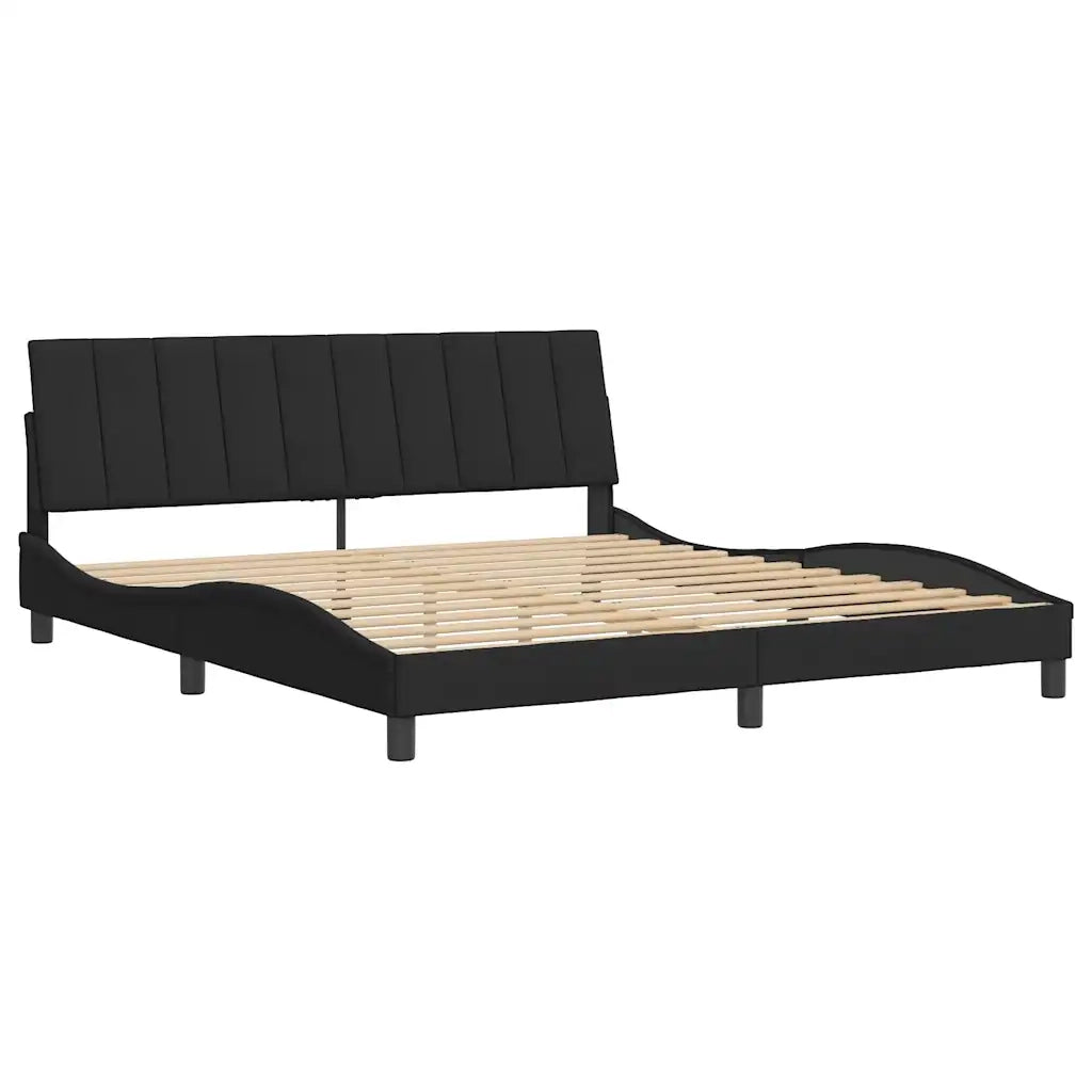 Giroletto senza Materasso Hanko Nero 180x200 cm in Velluto 3207863