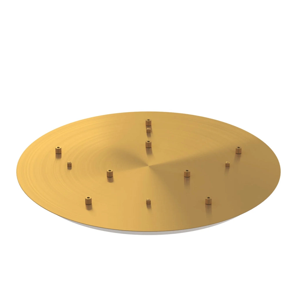 Rosone Tondo Metallo Ottone Satinato 8 Fori D60Cm