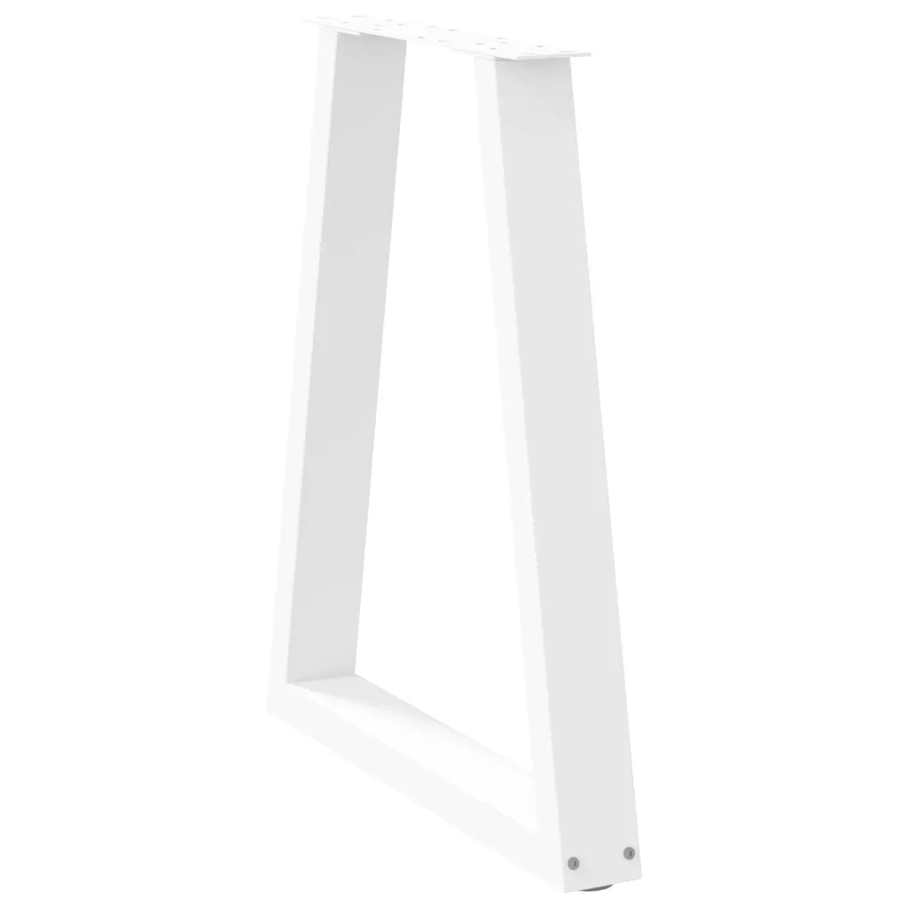 Gambe per tavolo da pranzo a forma di V 2 pz bianche 50x(72-73,3) cm in acciaio