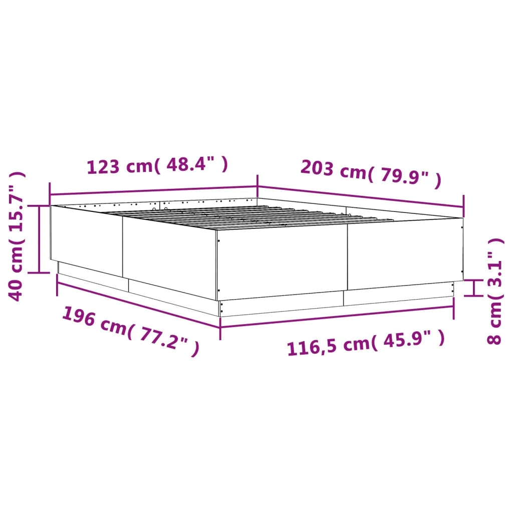 Giroletto-Struttura Letto Rovere Sonoma 120x200 cm in Legno Multistrato 148967