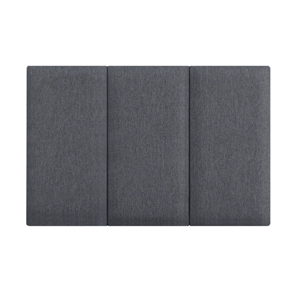 Set Carpino di 3 Pannelli Murali Imbottiti Rivestiti in Tessuto Grigio Scuro 60x30 cm [neu.haus]