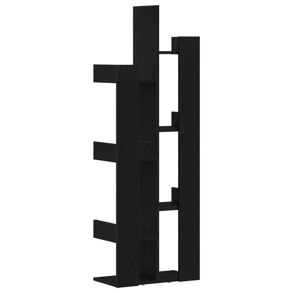 Libreria  Nera in Rovere 48x25,5x140 cm in Legno Ingegnerizzato