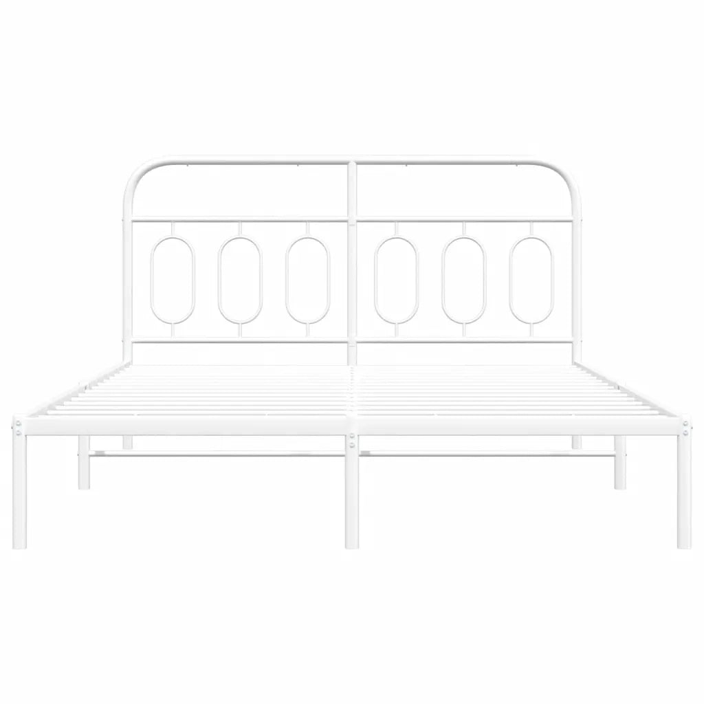 Giroletto con Testiera Metallo Bianco 150x200 cm