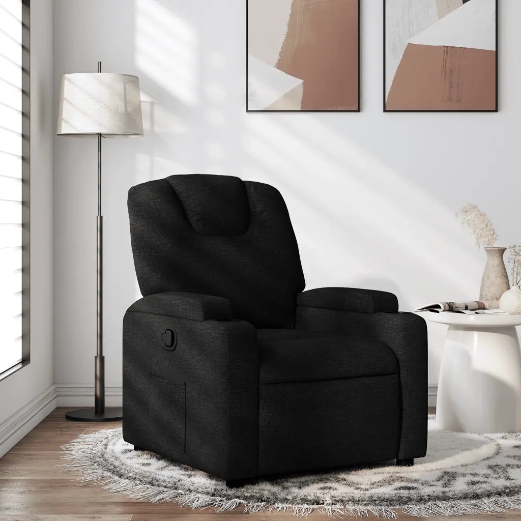 Divano Sedia-Poltrona Reclinabile in Tessuto Nero 964805
