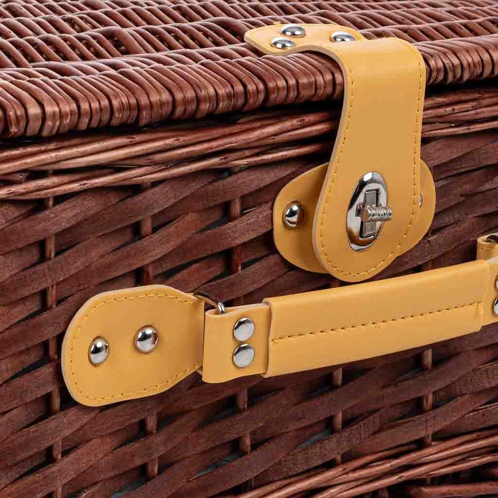 Cestino da picnic per 4 persone, marrone, 40x28x19h cm