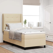 Letto a molle con materasso Crema 80 x 200 cm Tessuto 3340534