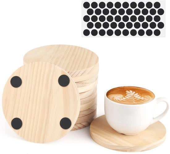 12 pezzi di supporti in legno, 10 cm supporti in legno bianchi di legno naturale, supporti rotondi per modelli di architettura DIY, disegno, gravatura in legno, bruciatura in legno, supporti per vetro