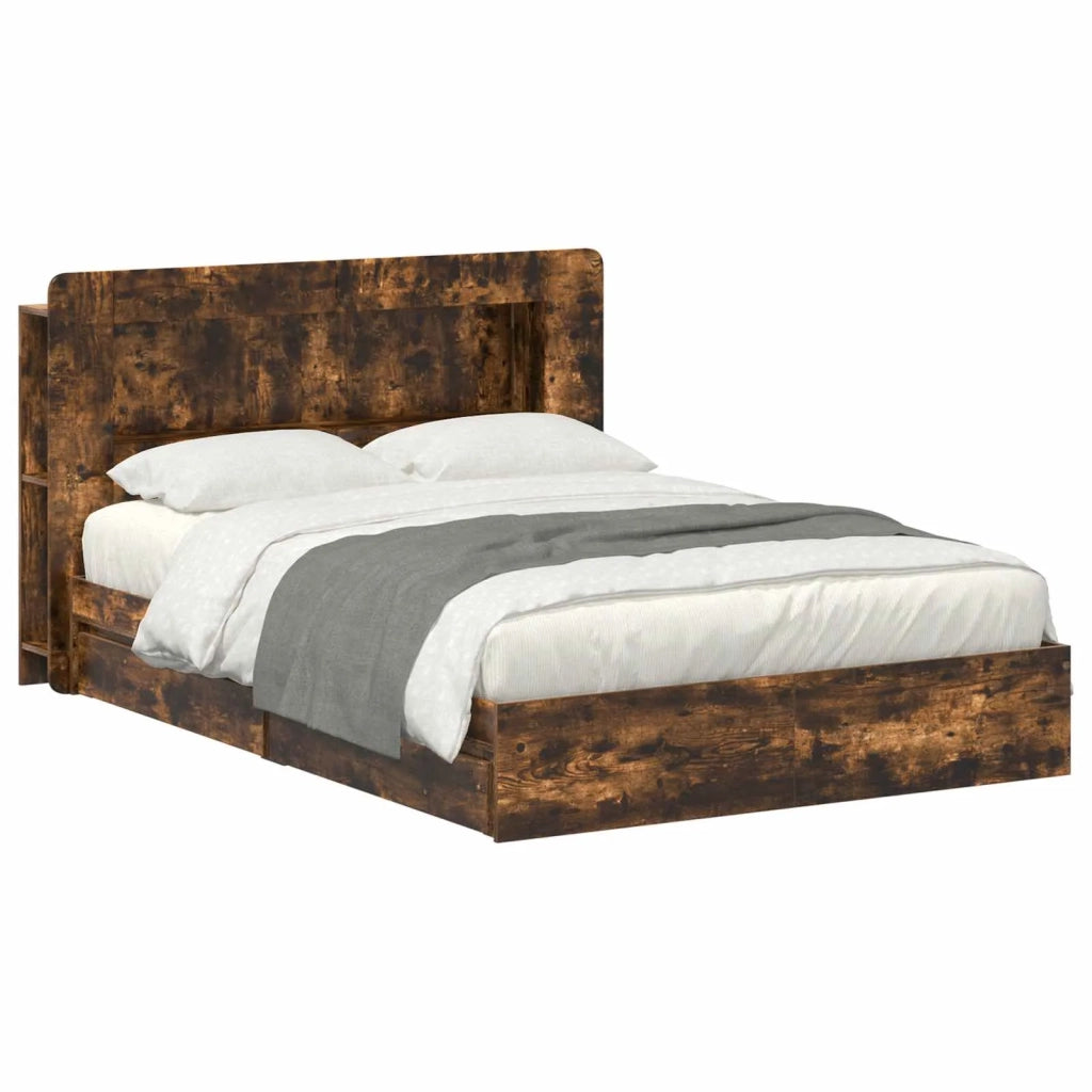 Telaio del letto con storage Rovere Fumo 135 x 190 cm 3433669