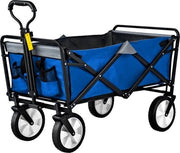 Carrello trasportabile blu - Opacchiabile - Maniglia regolabile - Trasporto bambini - 80KG - 90L