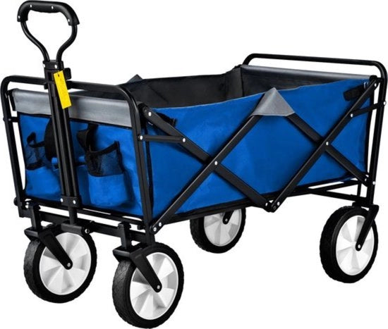 Carrello trasportabile blu - Opacchiabile - Maniglia regolabile - Trasporto bambini - 80KG - 90L