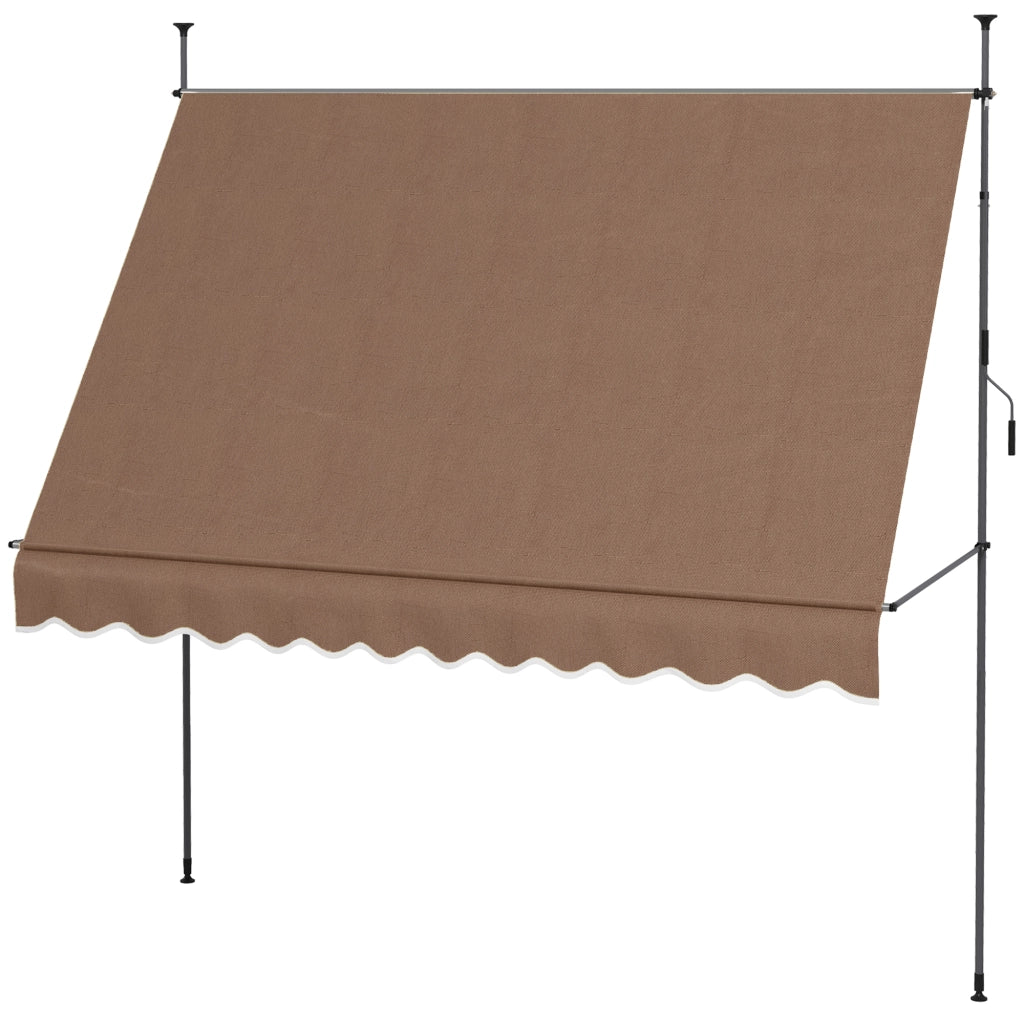 Tenda da Sole Retrattile con Manovella ¨C Xylo ¨C 300x120x210-300 cm Regolabile Impermeabile Marrone