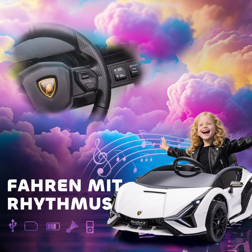 Auto elettrica per bambini 12V con telecomando 2,4G ¨C zephmum ¨C bianco