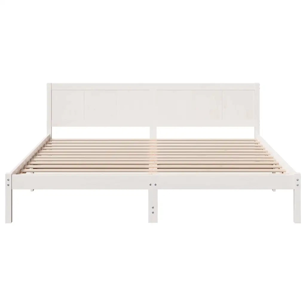 Struttura del letto-Giroletto-Rete del Letto Bianco 180 x 200 cm Legno massello di pino 728599