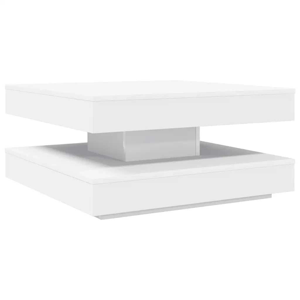 Tavolino da Caff¨¨ Girevole a 360 Gradi-Tavolino da soggiorno Bianco 70x70x34,5 cm