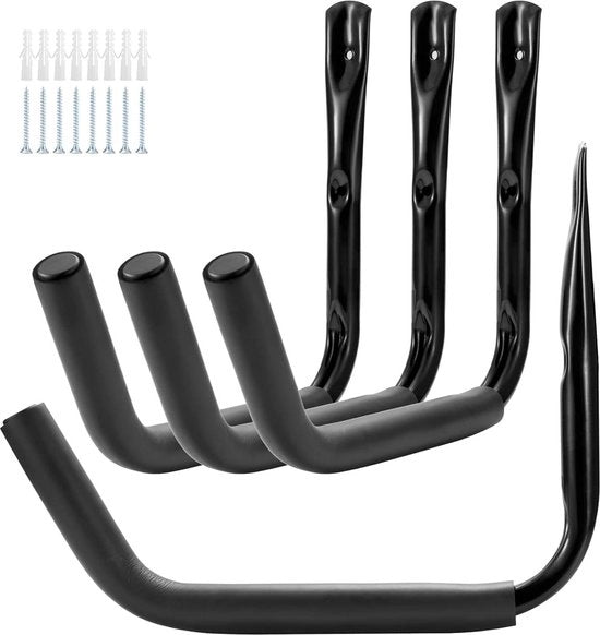 Set di appoggi per kayak per garage - appoggi per parete per la conservazione domestica - scala per sci e bicicletta - capacità 45 kg - 4 pezzi