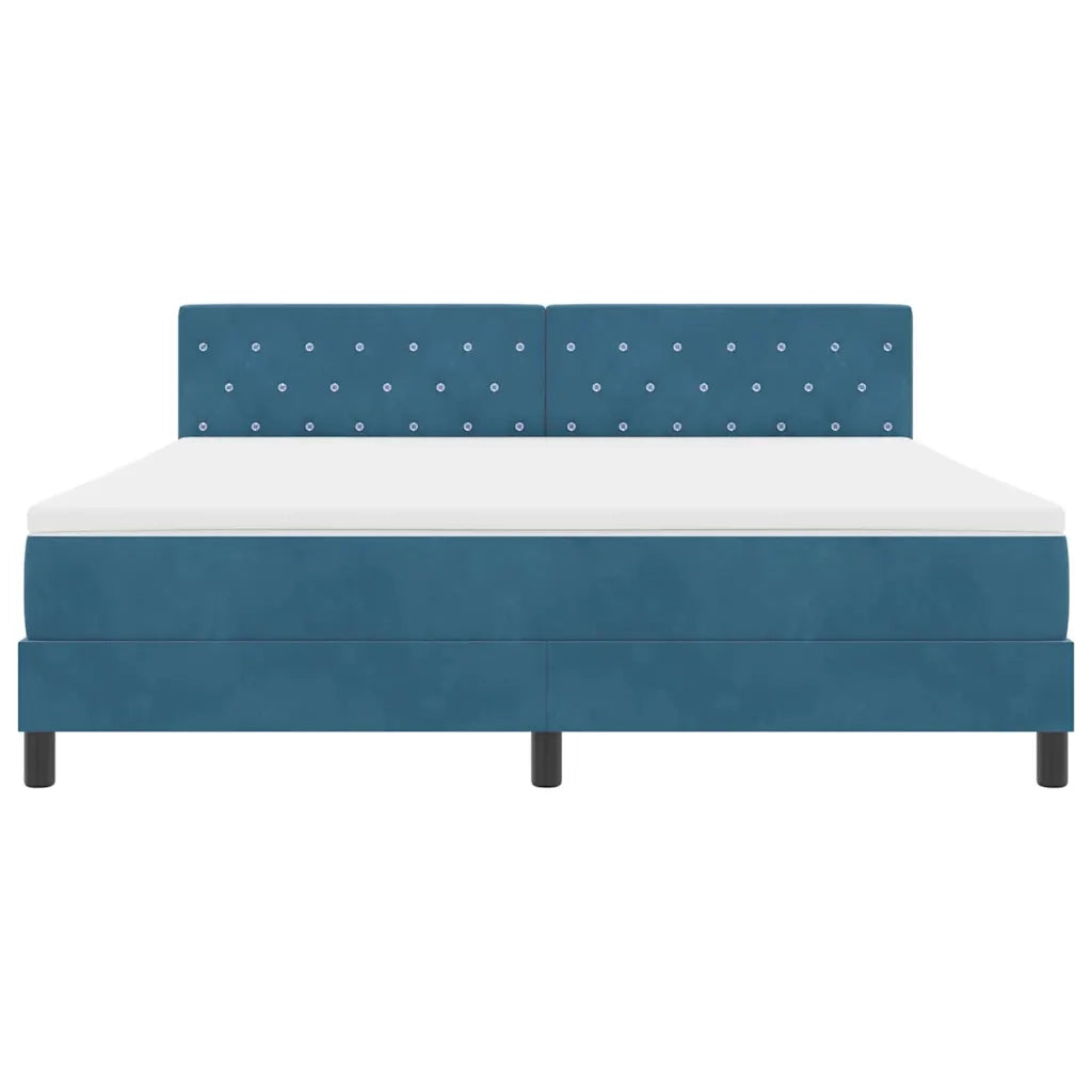 Letto a molle con materasso Blu Scuro 180 x 200 cm Velluto 3339126