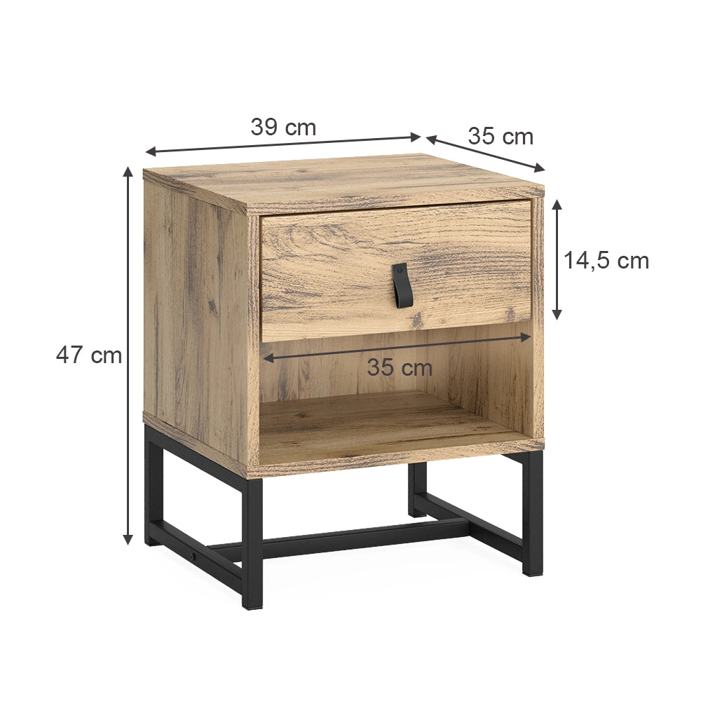 Vicco Comodino Rovere 39 x 47 cm Set di 2