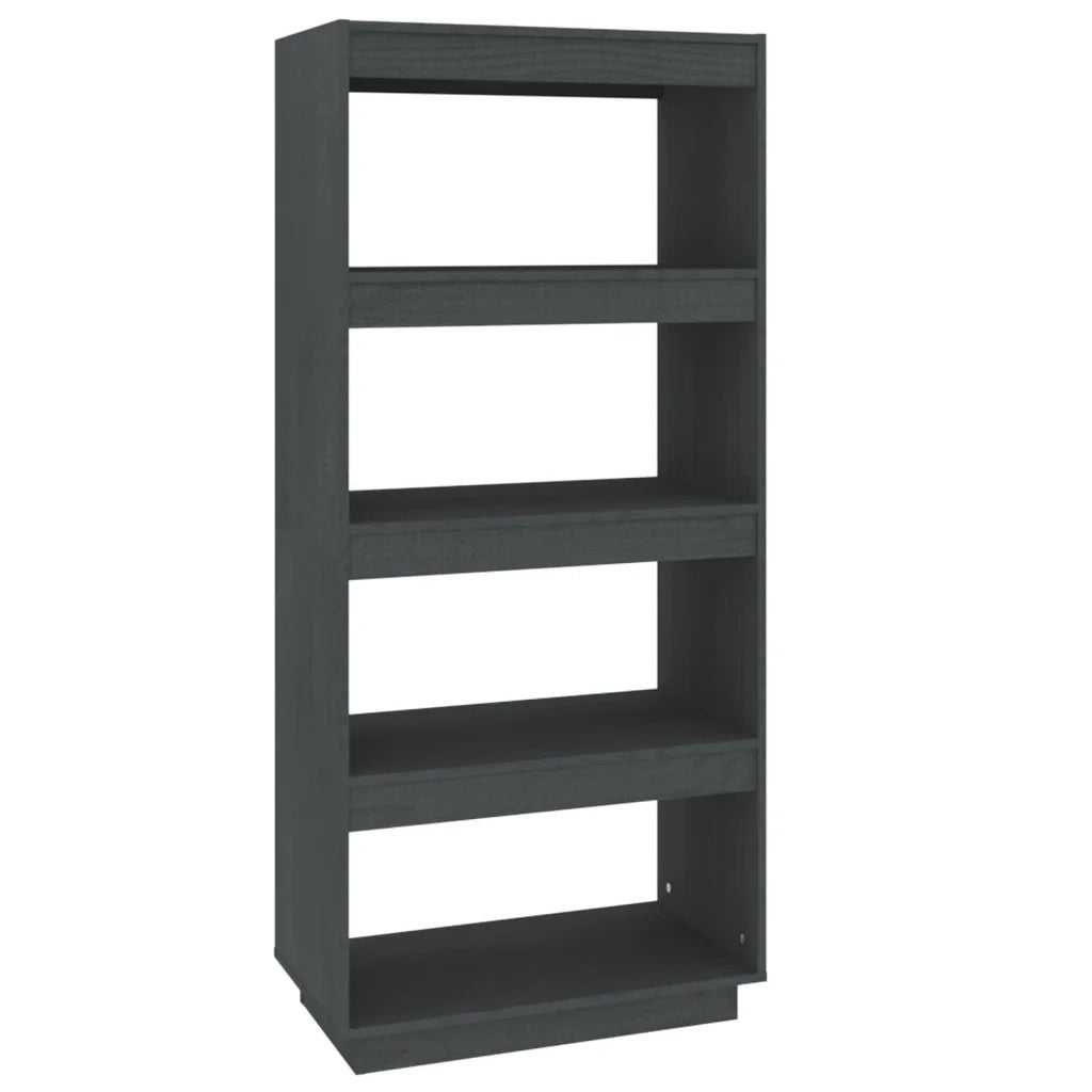 Libreria/Divisorio Grigio 60x35x135cm in Legno Massello di Pino 810871