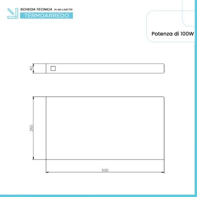 Scaldasalviette elettrico H-Pad 50 cm bianco lucido 100W in ceramica