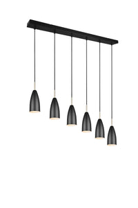 Lampada a Sospensione da Interno  E14 in Metallo Nero Opaco