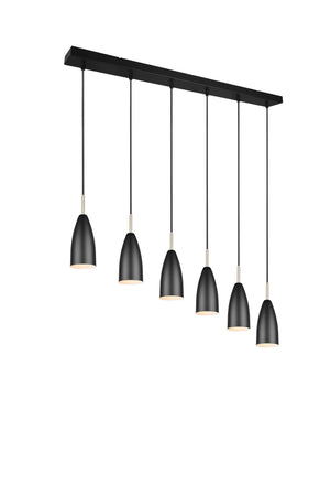 Lampada a Sospensione da Interno  E14 in Metallo Nero Opaco