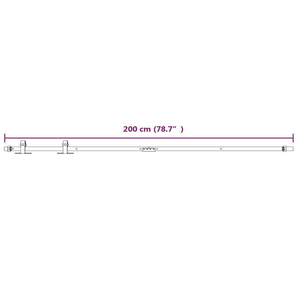 Kit Mini Anta Scorrevole in Acciaio al Carbonio Bianco 200 cm CFW5949713